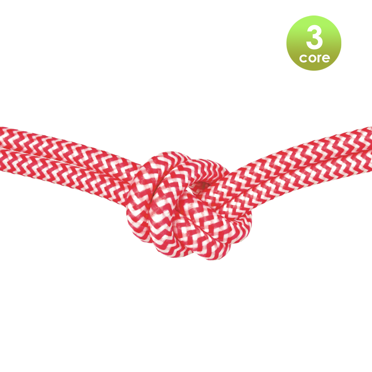 Tangla lighting - TLCB03005A - 3c - Fabric cable 3 core - in red and white - pale